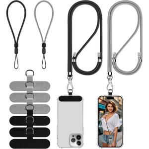 Cell Phone Lanyard, 2 Phone Crossbody Lanyard, 2 Wrist Phone Strap and 6 Connectors Compatible with Most Phones