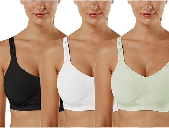 Vertvie Women's Wirefree Bras Seamless Full Coverage Plus Size Sports Bra for Sleeping Yoga Workout Everyday Wear Bralette, XL
