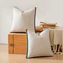 a moment Christmas Dark Green Loop Yarn Linen-Like Pillow Cover Natural Soft Decorative Throw Pillow Case Farmhouse 18x18 Inch, Textured Cushion Cover for Sofa Bed, Wrinkle-Resistant Home Decor