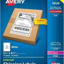 Avery 18126 5-1/2" X 8-1/2" White Shipping Labels 20 Count