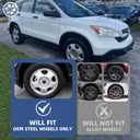 17 Inch Wheel Skins for 2007-2011 Honda CR-V LX, Fits OEM Steel Wheel #42700-SWA-A01 / #42700-SWA-305 / #42700-SWA-601, Chrome Silver Snap-On Wheel Covers 4-Pack