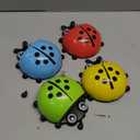 Ranvi 4 Pcs Cute Ladybug Toothbrush Holder Toiletries Toothpaste Holder with Suction Cup Kids Toothbrush Holders