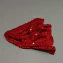 MODFUNS Red Christmas Tree Skirt Mini Glitter Tree Skirts 21 Inch Sequin Xmas Tree Skirt Thick Velvet Tree Mat Small Sparkly Tree Skirts Bling Christmas Tree Skirting Collar for Winter Holiday Decor