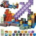 213 PCS Magnetic Blocks Building Toys Set Sword Kids Blocks for Toddler Boys Girls 3+, STEM Sensory Magnetic Cubes Christmas Birthday Present Construction Building Toys