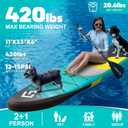 Starcity 11'*34"*6" Blow Up Paddle Board, Inflatable Paddle Board, Paddle Board, Spacious and Stable, Anti Slip and Easy to Operate, Large Size Suitable for Single Person/ Family/ Pet Use, Green Black.