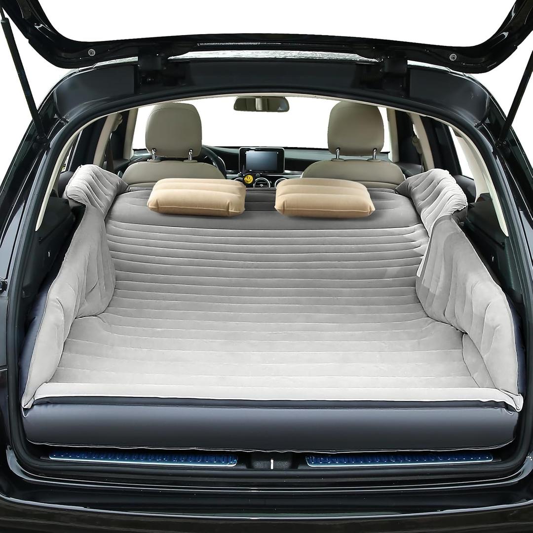 Self-Inflating SUV Air Mattress with Built in Electric Pumpcar air Mattress for TrunkPortable car Mattress for Travle and Camping (Charcoal), Full