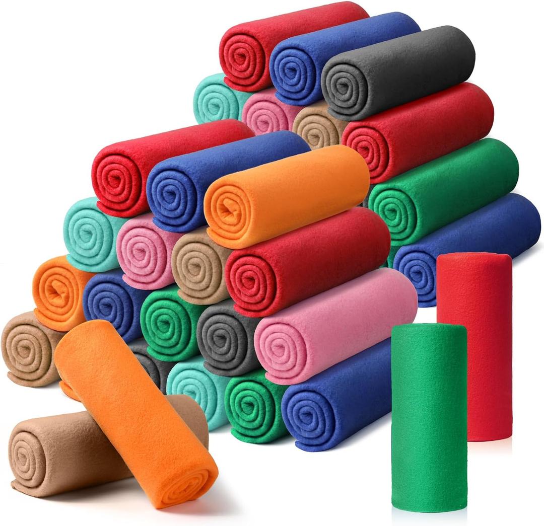 Kinlop Fleece Blanket Bulk 60 x 50 Inch Soft Lightweight Fleece Cozy Blanket Warm Throw Plush Pet Throw for Bed Couch Sofa Home Office Wedding Gifts Travel Camping (Novel Color,40 Packs)