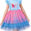 LQSZ Girls Tulle Dresses Princess Flutter Sleeve Tutu Dress for Toddler Girl 3-12 Years (7-8 Years)