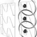2 Pack Pot Lid Organizer Rack, 6-Tier Pot Lid Holder,No Drilling Required, Sticks To Smooth Walls/Doors, Rust-Resistant Pot Lids For Kitchen Storage (White)