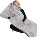 ZonLi Fluffy Body Pillow, Full Body Pillows for Adults, Long Pillow for Sleeping with Removable Cover and Adjustable Filling for Side Sleeper & Pregnancy, Large and Firm, Machine Washable (Coffee)