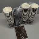 GUSTO [10 oz. - 50 Sets Insulated Brown Patterned Ripple Paper Hot Coffee Cups With Lids (Lids Color May Vary) - Ideal for Hot Beverages, Travel, and Office Use - (Formerly Comfy Package)