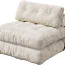 WLIVE Sofa Bed, Bonless Couch, Bean Bag Chairs for Adults, Pull Out Couch, with Pillow, for Living Room Dorm Bedroom, Beige