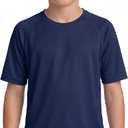 Boys UPF 50+ Rash Guard, Short Sleeve Sun Protection Swim Shirt for Kids Youth, Quick Dry Beach Swimwear, Navy (XL)