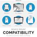 BRAINWAVZ Universal Tablet Wall Mount Dock Holder for iPad Air Mini & Pro, Galaxy Tab Note, Surface & iPhone, Pixel & More, Stick On 3M VHB, No Screws (White)