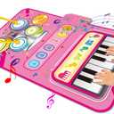 Toys for 1 Year Old Girl Gift,2 in 1 Piano Mat Montessori Toys for 1 2 Year Old Girl,Educational Musical Toy First Birthday Gifts for 1 2 3 Year Olds Girls,Christmas Stocking Stuffers for Toddler (Pink)