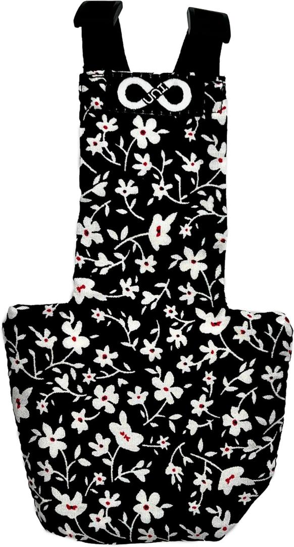 Chicken Diapers for Hens, Rooster, Ducks, Ducklings - Reusable, Adjustable, Size That FITS, XS Small Medium Large XL by Uni Infinity (Chicken Small, Black Floral)