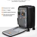 Carry On Luggage Airline Approved, Expandable Front Pocket with Spinner Wheels, PC Hardside Rolling Luggage with TSA Lock for Travel Women Men, Jet Black, 20 inch Carry on