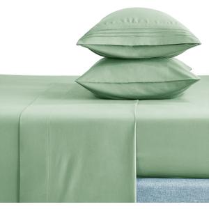 CozyLux King Bed Sheets Set 1800 Series 4-Piece Embroidered Double Brushed Microfiber Sheets 16" Deep Pocket Hotel Soft Luxury Bedding Sheet Set, Wrinkle Resistant, Sage Green