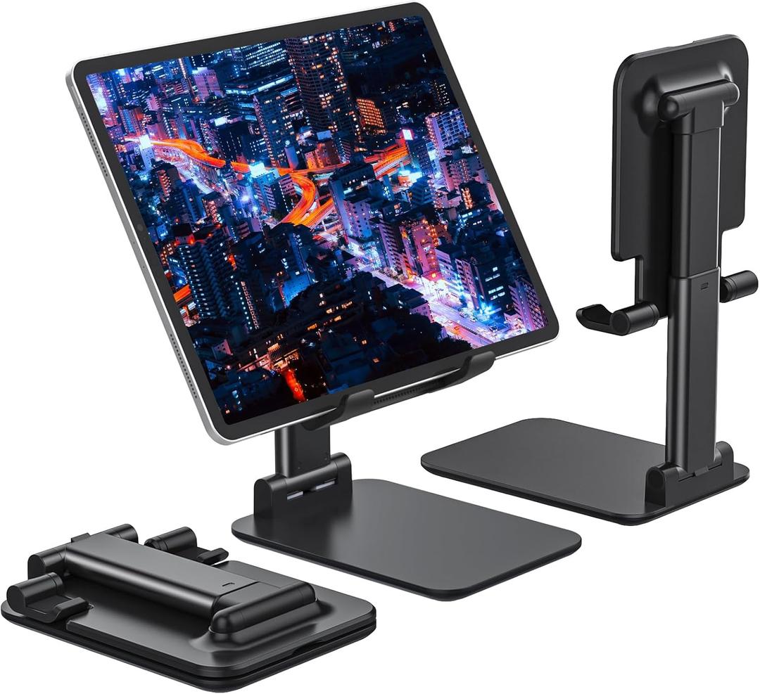 Anozer Tablet Stand Foldable & Adjustable, Portable Monitor Stand 5.55*3.94" Wide, Fit for iPad Holder Stand Compatible with iPad Pro 11, 12.9/for iPad 10.9; Surface Pro; Portable Monitor 4.7-15.6"
