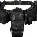 YAKEDA Tactical Battle Belt Duty Belt Law Enforcement Utility Belt Police Belt Set 5 PCS (Black Cp)