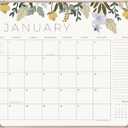 Desk Calendar 2025 with Desktop Mat, Cabbrix Large Desk Pad Calendar 22 x 17 Inch Runs From January 2025 to June 2026, Floral Design Calendar 2025 for Home School and Office