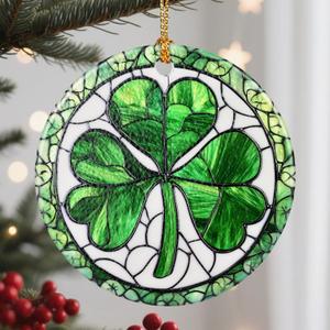 3 x Christmas Ornaments, Shamrock Ornament, Christmas Tree Ornaments, Xmas Decorations, Holiday Decorations, Irish Gifts for Women Men, Irish Shamrock Gift, Holiday Party Gifts, and Xmas Gift Ideas