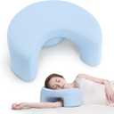 AM AEROMAX Side Sleeping Pillow with Arm Holes - Ergonomic Memory Foam Pillow for Cervical, Neck, Shoulder & Rotator Cuff Pain Relief - Ideal for Side Sleepers.(Blue) (Queen)
