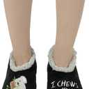 BenSorts Fuzzy Slipper Socks for Women Funny House Slippers with Grips (Black)