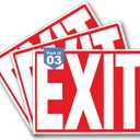 5 x 3 x Exit Sign Stickers, Exit Signs Designed as per NFPA Safety Standards (10 x 7 inches) Premium UV Protected, Strong Adhesive Vinyl Scratch, Fade Resistance and Spill Proof, Indoor and Outdoor