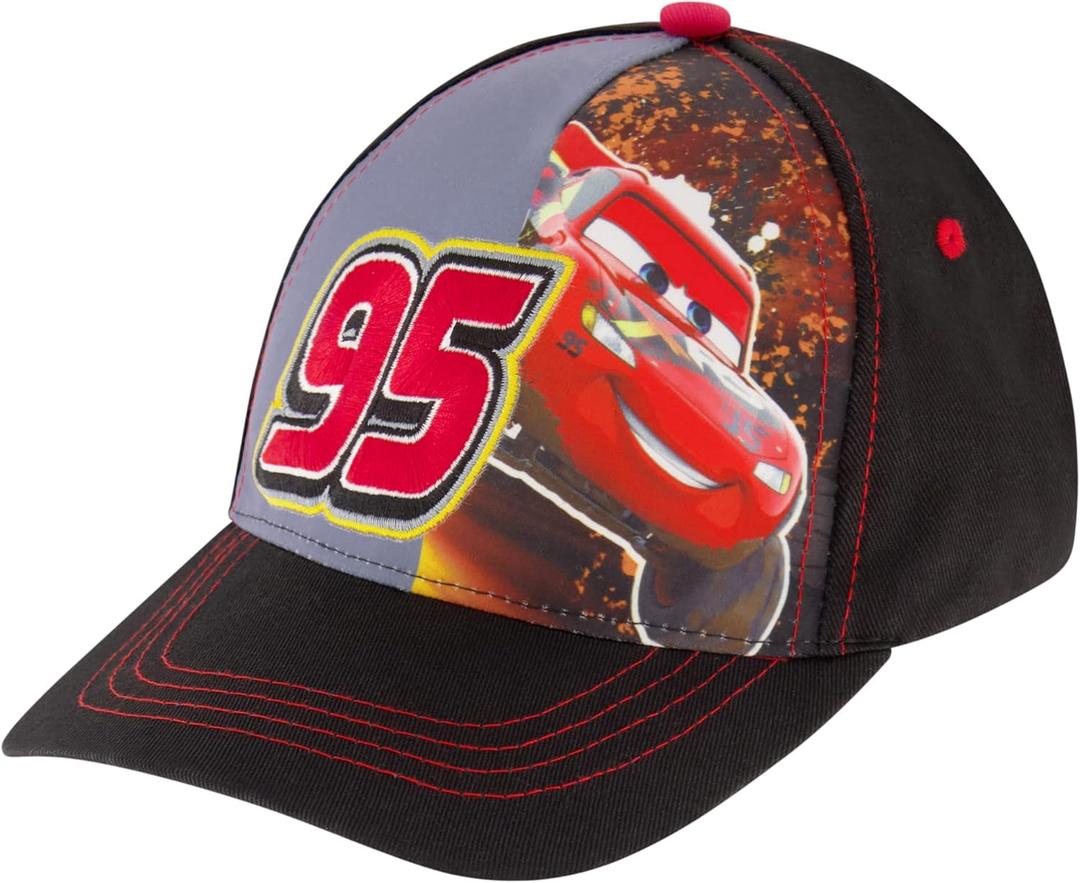 Disney Boys Baseball Hat, Lightning McQueen Adjustable Cap for Toddler Ages 2-4 Or Kids Ages 4-7 (Black/Red) Disney Boys Baseball Hat, Lightning McQueen Adjustable Cap for Toddler Ages 2-4 Or Kids Ages 4-7 (Black/Red)