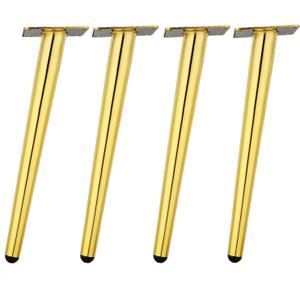Osring 12 Inch Furniture Legs Gold Round Tapered Metal Table Leg, Slant Cabinet Furniture Feet Hardware for Coffee Table, 4 Pack