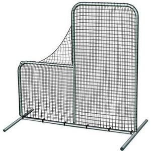 CHAMPRO Pitcher's Safety L-Screen, Baseball and Softball On-Field Practice Net,SILVER 6' x 6'