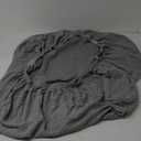 HFCNMY Stretch Knitted Jacquard Ottoman Cover - Thick Washable Slipcover for Square Storage Ottoman With Elastic Bottom, Gray, Large (Grey)