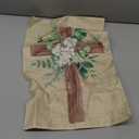 WATINC Spring Summer Eucalyptus Christian Cross Linen Garden Flag- 12 x 18 Inch Easter Religious Yard Flag for Outside, Double Sided House Outdoor Decoration for Porch Lawn Pathway (Green)