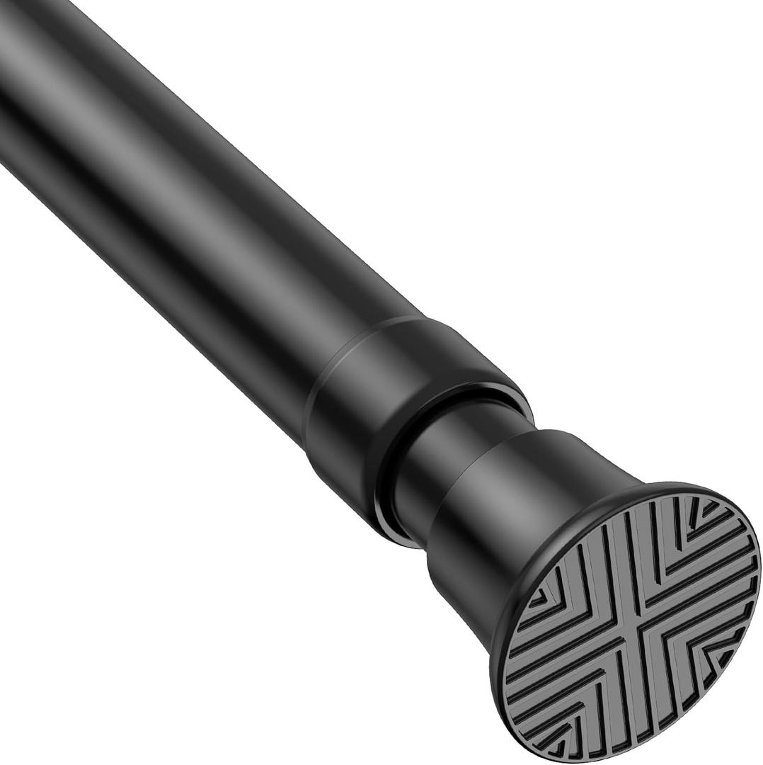 Black Tension Curtain Rods18 to 36 Inch,Small Curtain Rods No Drilling,Short Spring Tension Rod for Windows Door Closet,Pressure Rod