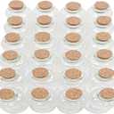 Axe Sickle 32 Pcs 30 mL Cork Stopper Glass Bottles 1 Ounce DIY Decoration Mini Wishing Glass Bottles for Potion, Party Favors, Weddings, Message in a Vials