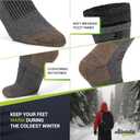 Alvada Merino Wool Hiking Socks Thermal Warm Crew Winter Boot Sock For Men & Women 3 Pairs (Medium-Large, U14-charcoal-coffee (3 Pairs))
