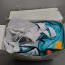 QPAU Blow up Inflatable Toddler Travel Bed with Sides, Toddler Air Mattress for Camping, Traveling, Hotel, or Home Use, Hand Pump Included (Cyan)