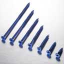 WenSilon(100 PCS) 3/16" Concrete Screw Anchor Kit Blue Flat Head for Anchoring to Masonry, Block or Brick Stucco