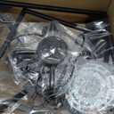 AMZASA UL Listed Black Industrial 4 Light Lantern Chandelier Ceiling Light Fixtures Farmhouse Metal Cage Rustic Geometric Pendant Light for Kitchen Island Entryway Dining Room Stairs and Hallway