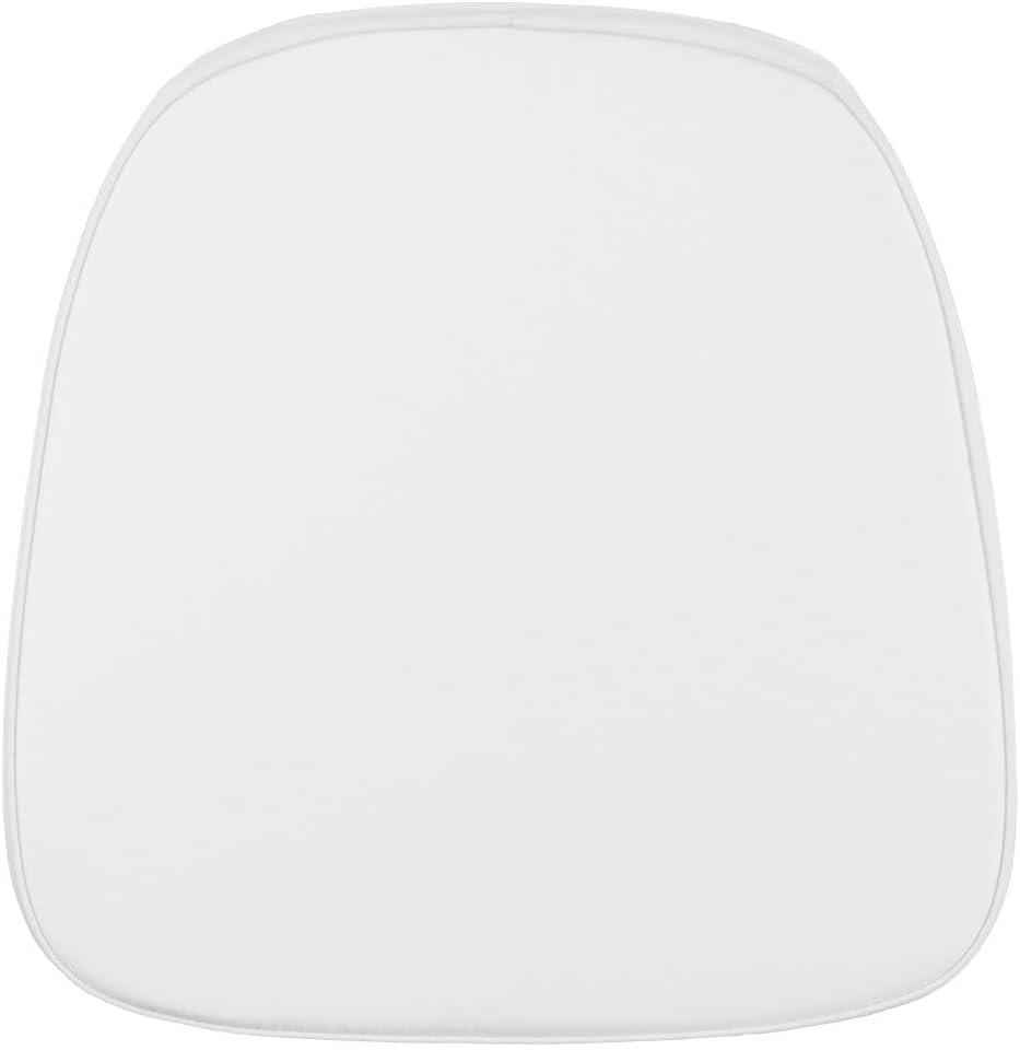 Flash Furniture Soft Snow White Fabric Chiavari Chair Cushion (1 Count (Pack of 1))