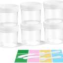 DEMORA Small Travel Containers Plastic Jars with Lids for Creams, Refillable TSA Approved Travel Size Containers for Lotion Makeup Cosmetic Toiletries Ointments, PP, BPA Free (Clear, 3.4 oz, 6 Pcs)