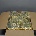 RIDDSEE Autumn Collection Artificial Fall Flower Wall Panels - 12-Piece Set of 15x15inch Gold Silk Roses Flowers Wall Backdrops for Fall Weddings Thanksgiving Background and Seasonal Home Elegance