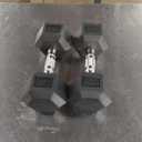 Fitvids Rubber Encased Hex Dumbbell, 25LB Pair