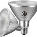 EdisonPar Full-Glass PAR38 LED Flood Light Bulbs Outdoor/Indoor Equivalent 350 Watt, 5500 Lumens Ultra Bright, Non-Dimmable Waterproof 5000K Daylight, 2-Pack