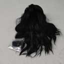 Morvally Short Black Wavy Bob Wig with Bangs for Women 16 Inches Natural Synthetic Hair Wavy Wigs