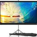 PropVue Projector Screen with Stand 84" - Indoor & Outdoor Projection Screen for Movie or Office Presentation - 16:9 HD Premium Wrinkle-Free Tripod Screen for Projector with Carry Bag & Tight Strap