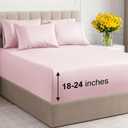Extra Deep Cal King Sheet Set - 6 Piece Breathable & Cooling Sheets - Hotel Luxury Bedding Set 18-24 Inch Extra Deep Pockets - Easy Fit, Super Soft, Wrinkle Free & Comfy - Lavender Pink, Cal King Size