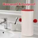 Makeup Brush Holder Organizer with Lid,Makeup Organizer with One Touch Open,4 Slot Make up Brushes Cup for Cosmetics, Make Up Brush, Bathroom Vanity Desktop Dustproof Organizers (Press both sides)