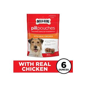 Milk-Bone Pill Pouches Dog Treats with Real Chicken, 30 Count Bags 5 pack